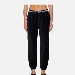 T BY ALEXANDER WANG Black stretch chenille corduroy pants